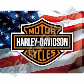   Retró Fém Tábla - Harley-Davidson Motor Logó Reklámtábla Dombornyomott