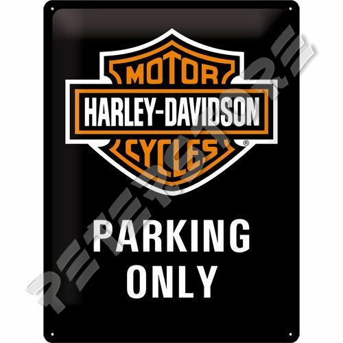Retró Fém Tábla - Harley-Davidson Parkoló Dombornyomott