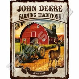Retró Fém Tábla - John Deere Reklámtábla Dombornyomott