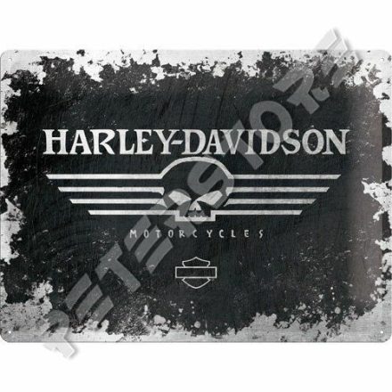 Retró Fém Tábla - Harley-Davidson Motor Logó Reklámtábla Dombornyomott