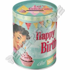 Retró Fém Persely - Boldog Születésnapot