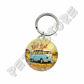 Retró Fém Kulcstartó - Volkswagen VW T1 Busz