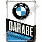 Retró Fém Képeslap - BMW Garage, Garázs