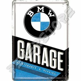 Retró Fém Képeslap - BMW Garage, Garázs