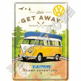 Retró Fém Képeslap - Volkswagen VW T1 Busz