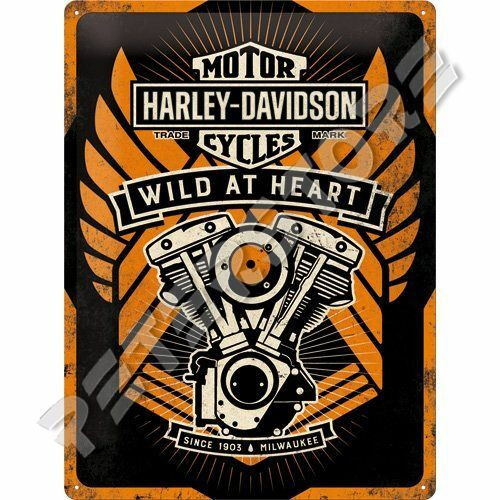 Retró Fém Tábla - Harley-Davidson Motor Dombornyomott