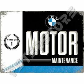 Retró Fém Tábla - BMW Motor Dombornyomott