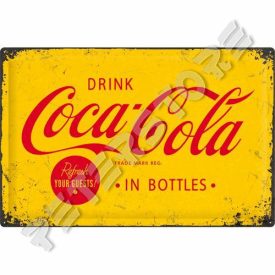   Retró Fém Tábla - Coca-Cola - Coca-Cola Ital Palackban Reklámtábla Dombornyomott