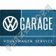 Retró Fém Tábla - Volkswagen Garage - VW Garázs Dombornyomott