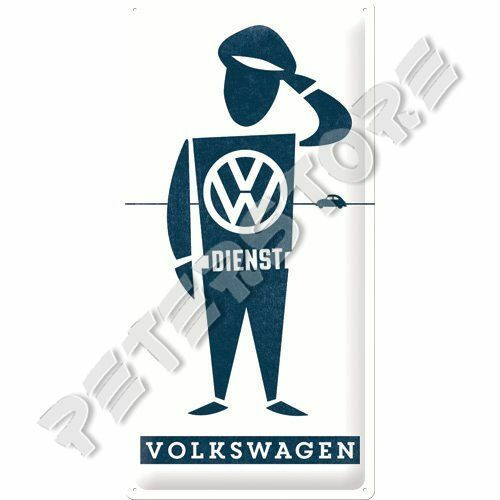 Retró Fém Tábla - Volkswagen Service - VW szerviz Reklámtábla Dombornyomott