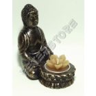 Indiai Ülő Buddha mécsestartó Arany színű