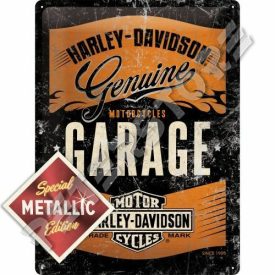   Retró Fém Tábla - Harley-Davidson Garage, Garázs Dombornyomott