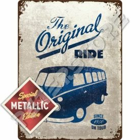  Retró Fém Tábla - Volkswagen VW T1 Busz Reklámtábla Dombornyomott