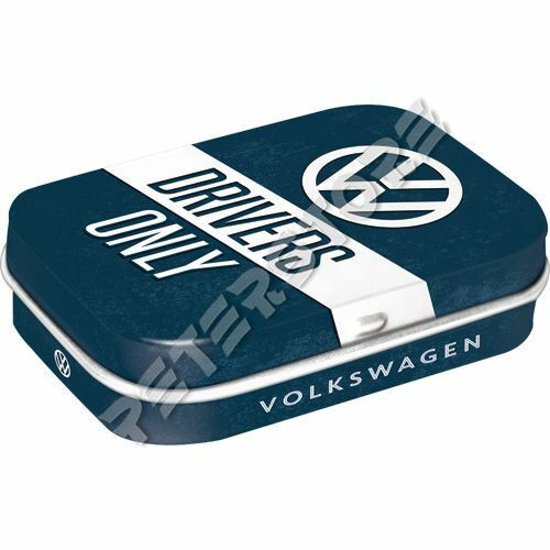 Retró Cukorkás Fémdoboz - Volkswagen VW Drivers Only Dombornyomott