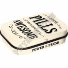 Retró Cukorkás Fémdoboz -Pills are making me Awesome Dombornyomott