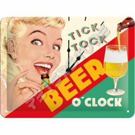 Retró Fém Tábla - Tik - Tak! Sör Idő Dombornyomott