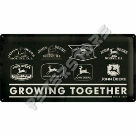 Retró Fém Tábla - John Deere Logók Dombornyomott