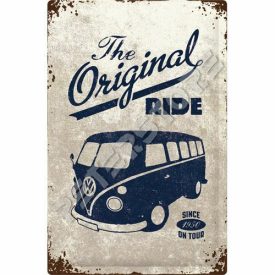 Retró Fém Tábla - Volkswagen VW T1 Busz Dombornyomott