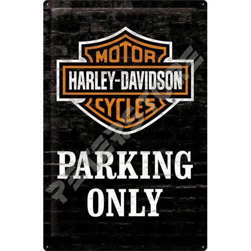 Retró Fém Tábla - Harley-Davidson Parkoló Dombornyomott