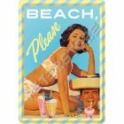 Retró Fém Képeslap - Beach, Please