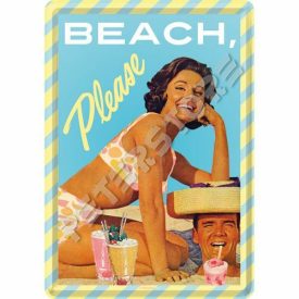 Retró Fém Képeslap - Beach, Please