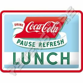 Retró Fém Tábla - Coca-Cola - Lunch Dombornyomott
