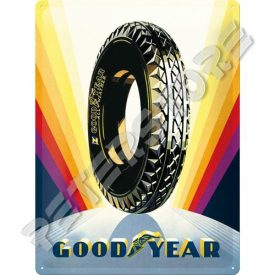 Retró Fém Tábla - Goodyear Gumik Dombornyomott