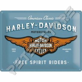   Retró Fém Tábla - Harley-Davidson Motor Logó Reklámtábla Dombornyomott