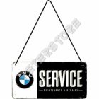 Retró Fém Tábla - BMW Service, szerviz Dombornyomott