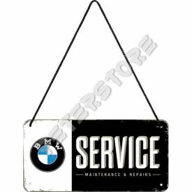 Retró Fém Tábla - BMW Service, szerviz Dombornyomott