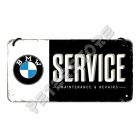 Retró Fém Tábla - BMW Service, szerviz Dombornyomott