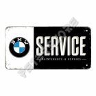 Retró Fém Tábla - BMW Service, szerviz Dombornyomott