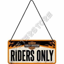 Retró Fém Tábla - Harley-Davidson - Riders Only  Dombornyomott