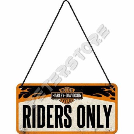 Retró Fém Tábla - Harley-Davidson - Riders Only  Dombornyomott