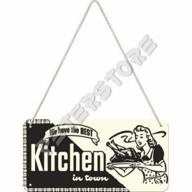 Retró Fém Tábla - Legjobb konyha a városban  Dombornyomott