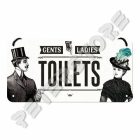 Retró Fém Tábla - Toilets, WC Dombornyomott