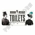 Retró Fém Tábla - Toilets, WC Dombornyomott