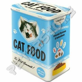 Retró Fémdoboz - Macskaeledel Dombornyomott