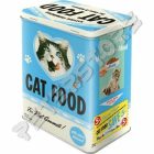 Retró Fémdoboz - Macskaeledel Dombornyomott