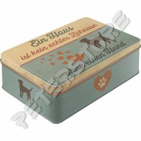   Retró Fémdoboz - A ház nem otthon kutya nélkül Dombornyomott