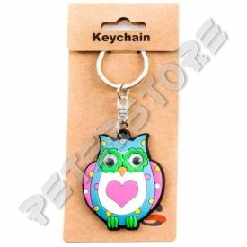 Gumi Kulcstartó - Színes Bagoly