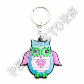 Gumi Kulcstartó - Színes Bagoly