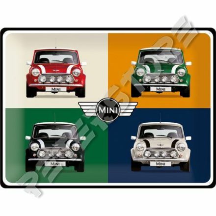 Retró Fém Tábla - Mini Cooper Dombornyomott