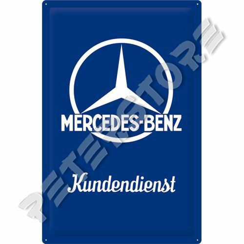 Retró Fém Tábla - Mercedes-Benz Ügyfélszolgálat Dombornyomott