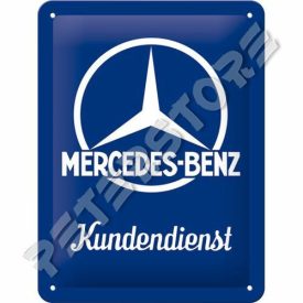   Retró Fém Tábla - Mercedes-Benz Ügyfélszolgálat Dombornyomott