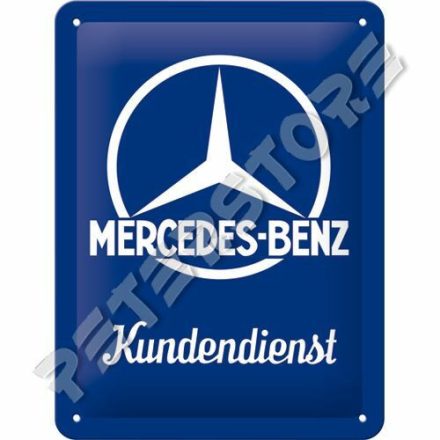 Retró Fém Tábla - Mercedes-Benz Ügyfélszolgálat Dombornyomott