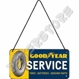   Retró Fém Tábla - Goodyear Service, Gumi szerviz Dombornyomott