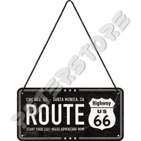 Retró Fém Tábla - U.S. Route 66 Dombornyomott
