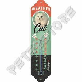 Retró Fém Hőmérő - Cat, Macska