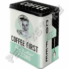 Retró Fémdoboz - Coffee, Kávé az első Dombornyomott